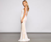 Micaela Formal Sequin Scroll Mermaid Dress